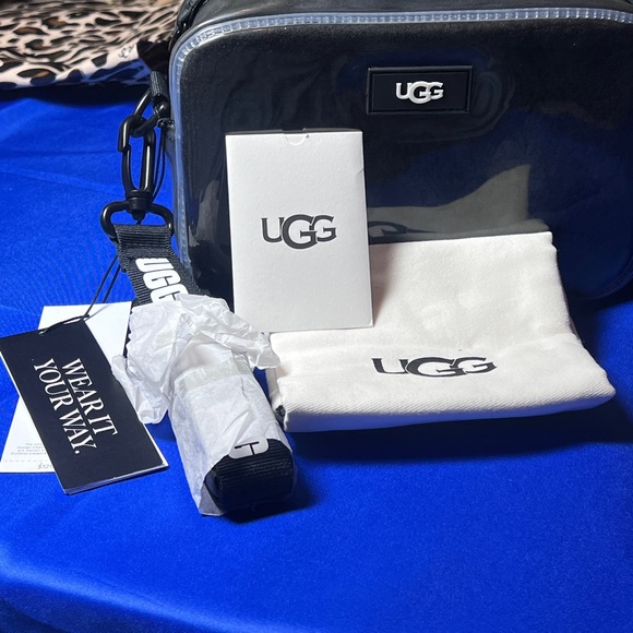 UGG Handbags - UGG Black and White Shearling Crossbody Bag